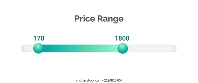 Price Range Filter in modern style for your ui ux design. Vector illustration