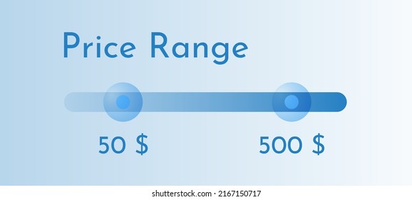 Price range filter Vector illustration  in modern style for your ui ux design concept