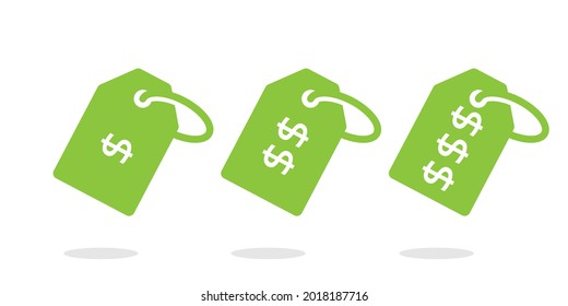 Price Range Icon Set. Clipart Image Isolated On White Background