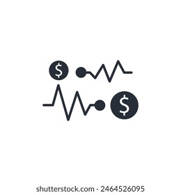 Price range icon. vector.Editable stroke.linear style sign for use web design,logo.Symbol illustration.