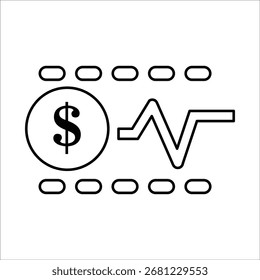 Iconos de rango de Precio. Vector de línea simple