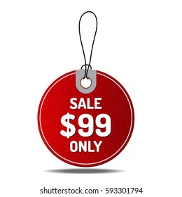 Price red tags circle set on white background
