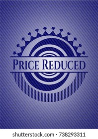 Price Reduced badge with jean texture