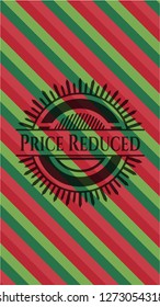 Price Reduced christmas badge background.