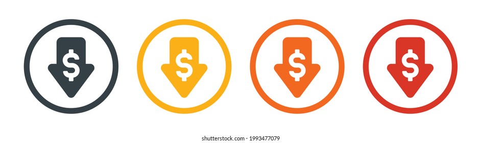 Price reduced, discount icon vector illustration. Financial concept