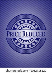 Price Reduced emblem with jean background