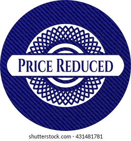 Price Reduced emblem with jean background