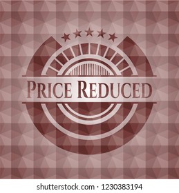 Price Reduced red geometric pattern emblem. Seamless.