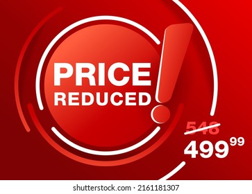 Prix Modèle de bannière rouge moderne pour le site web ou le réseau social - message créatif décoré sur fond rouge - tarif réduit ancien et moins cher - affiche de promotion. Illustration vectorielle