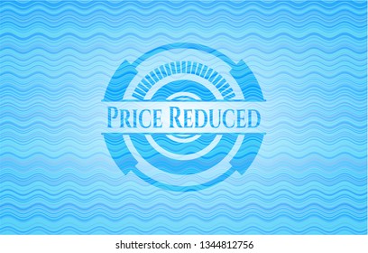 Price Reduced water concept emblem.
