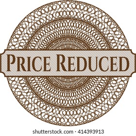 Price Reduced written inside abstract linear rosette