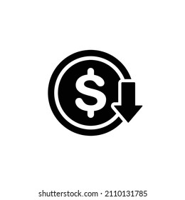 Price reduction simple flat icon vector illustration. Cost reduction icon