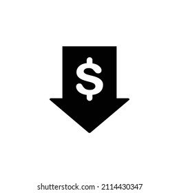 Price reduction simple flat icon vector illustration. Cost reduction icon