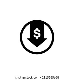 Price reduction simple flat icon vector illustration. Cost reduction icon
