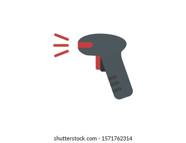 Price scanner gun. Simple flat illustration