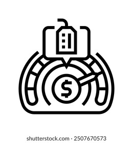 price sensitivity consumer behavior line icon vector. price sensitivity consumer behavior sign. isolated contour symbol black illustration