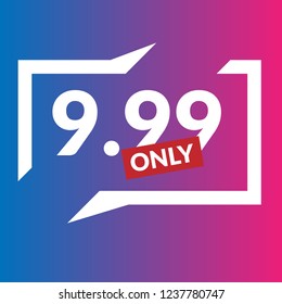 price special 9.99 label