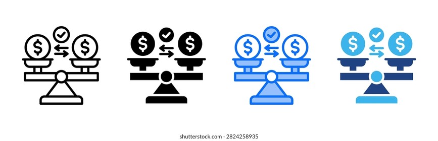 Price Stability icon set multiple style collection
