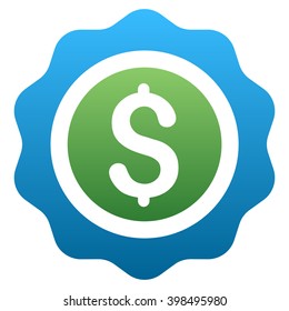 Price Stamp vector toolbar icon for software design. Style is a gradient icon symbol on a white background.