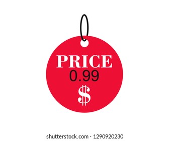 Price sticker 0,99 $