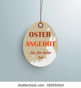 Price sticker with german text "Oster Angebot" and "nur fuer kurze zeit", translate "Easter Offer" and "limited time only". Eps 10 vector file.