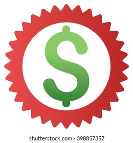 Price Sticker vector toolbar icon for software design. Style is a gradient icon symbol on a white background.