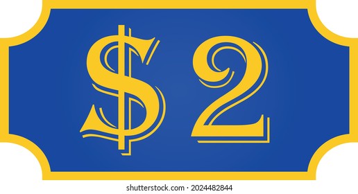 
price symbol 2 dollar $2, $ ballot vector for offer and sale