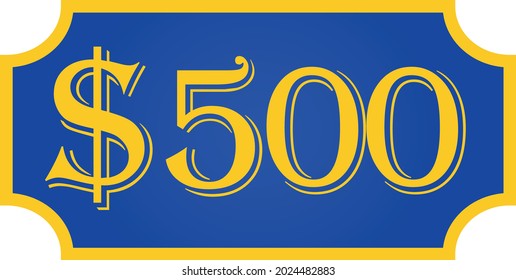 
price symbol 500 dollar $500, $ ballot vector for offer and sale