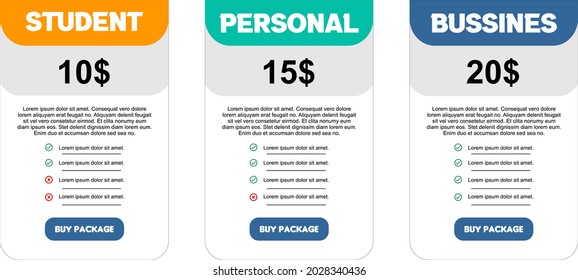 Preistabellenvorlage für das 3-teilige Promotion-Paket