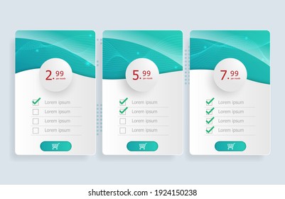 price table template background vector illustration