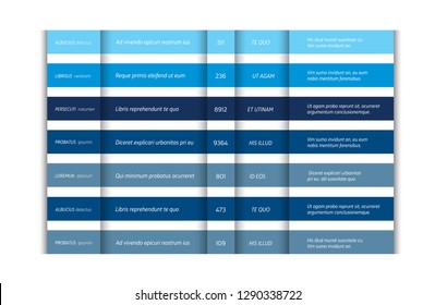 Price table, template, pricing banner, chart. Infographics element. Vector.