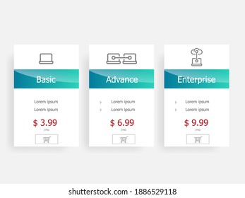 price table template vector illustration background