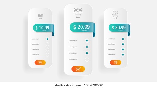 price table template vector illustration background