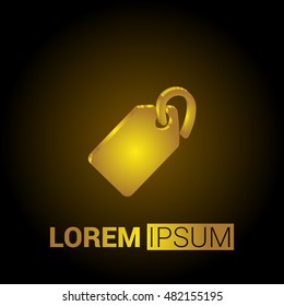 Price Tag 3D Golden Metallic Premium Royal Corporate Logo / Icon