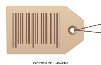 Price tag with bar code on white background vector stock illustration