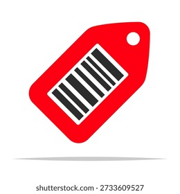 Price tag with barcode vector isolated illustration