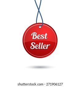 Price tag with best seller text