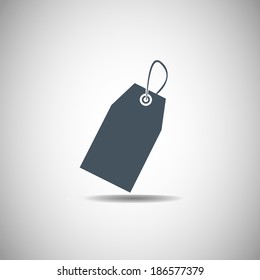 Price Tag Black Icon. Vector Illustration 