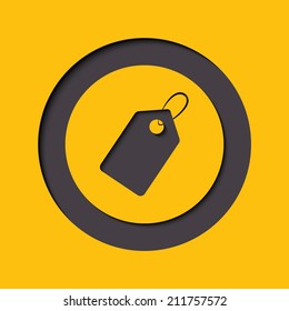 Price tag black icon. Vector illustration