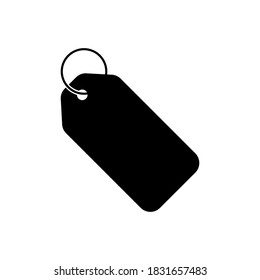 Price tag in black on a white background, price tag icon.