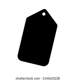 Price tag black vector icon in flat style