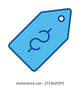 Etiqueta De Precio En Estilo Azul, Ilustración vectorial