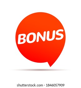 Price tag BONUS button. Offer red ribbon bonus sticker