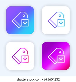 Price tag bright purple and blue gradient app icon