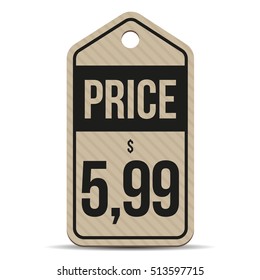 Price tag brown paper vector