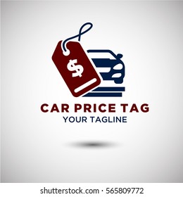 Price Tag Car Logo Vector. Automotive And Transportation Logo Template