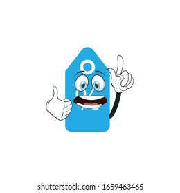 price tag cartoon character design with expression