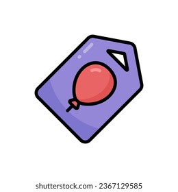 Price Tag Cartoon Vector Icon Illustration. Birthday Party Icon Concept Isolated Premium Vector. Flat Cartoon Style