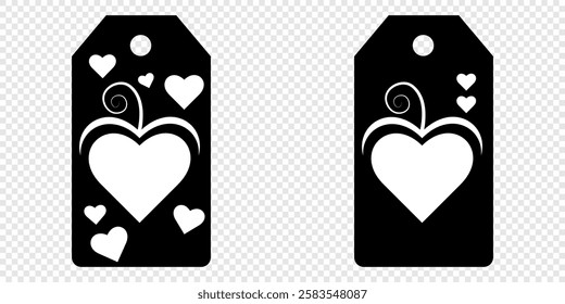 Price tag collection. Blank cardboard price tags. Retail product sticker elements with deal, hot price. Set of sale tags and labels. Set of gift or price tags shapes with hearts and love. EPS10