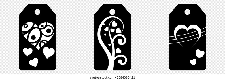 Price tag collection. Blank cardboard price tags. Retail product sticker elements with deal, hot price. Set of sale tags and labels. Set of gift or price tags shapes with hearts and love. EPS10